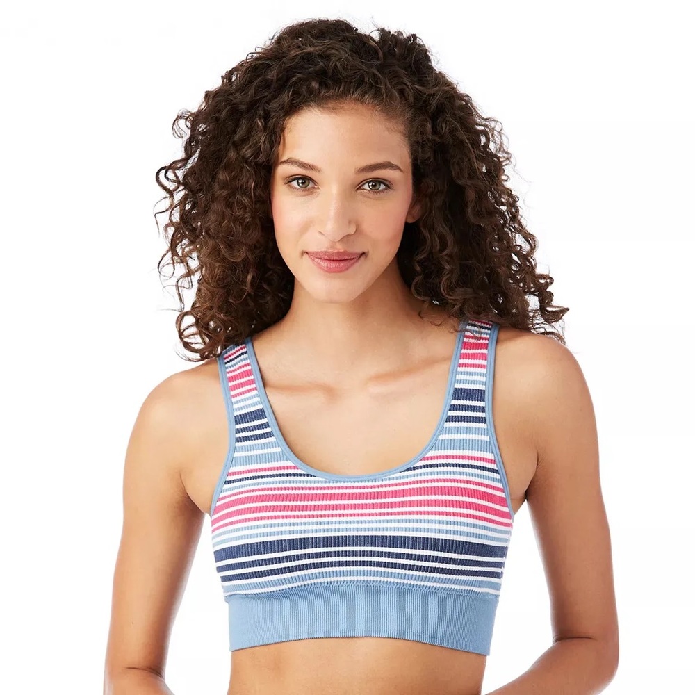 NWT Juniors SO Bra Ribbed Seamless Bralette SO51-027 in varied Stripe - L
